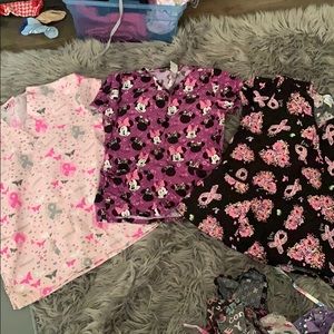 Three XS scrub tops